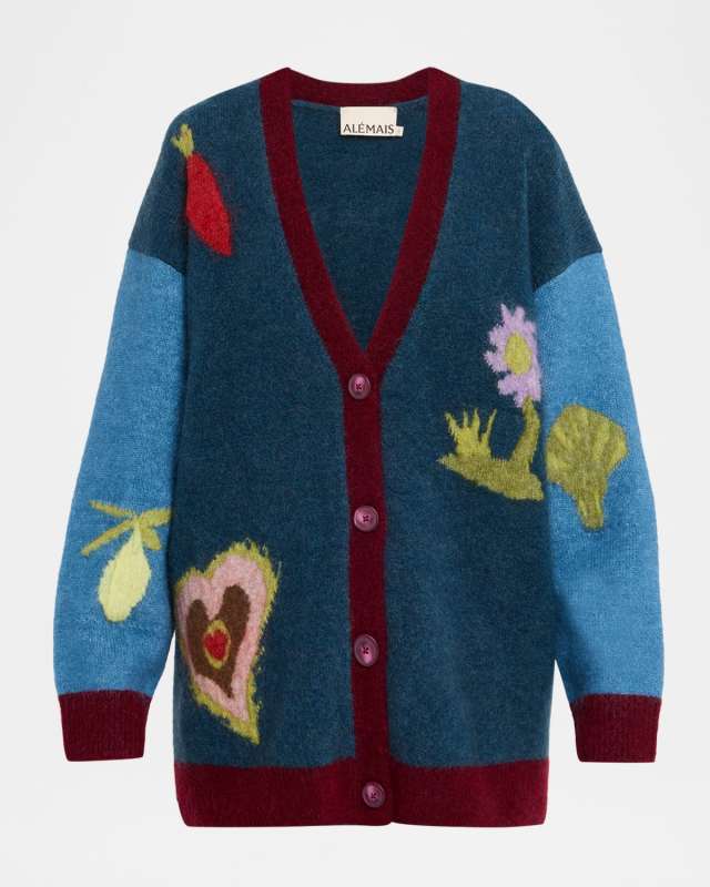 Fredo Colorblock V-Neck Cardigan